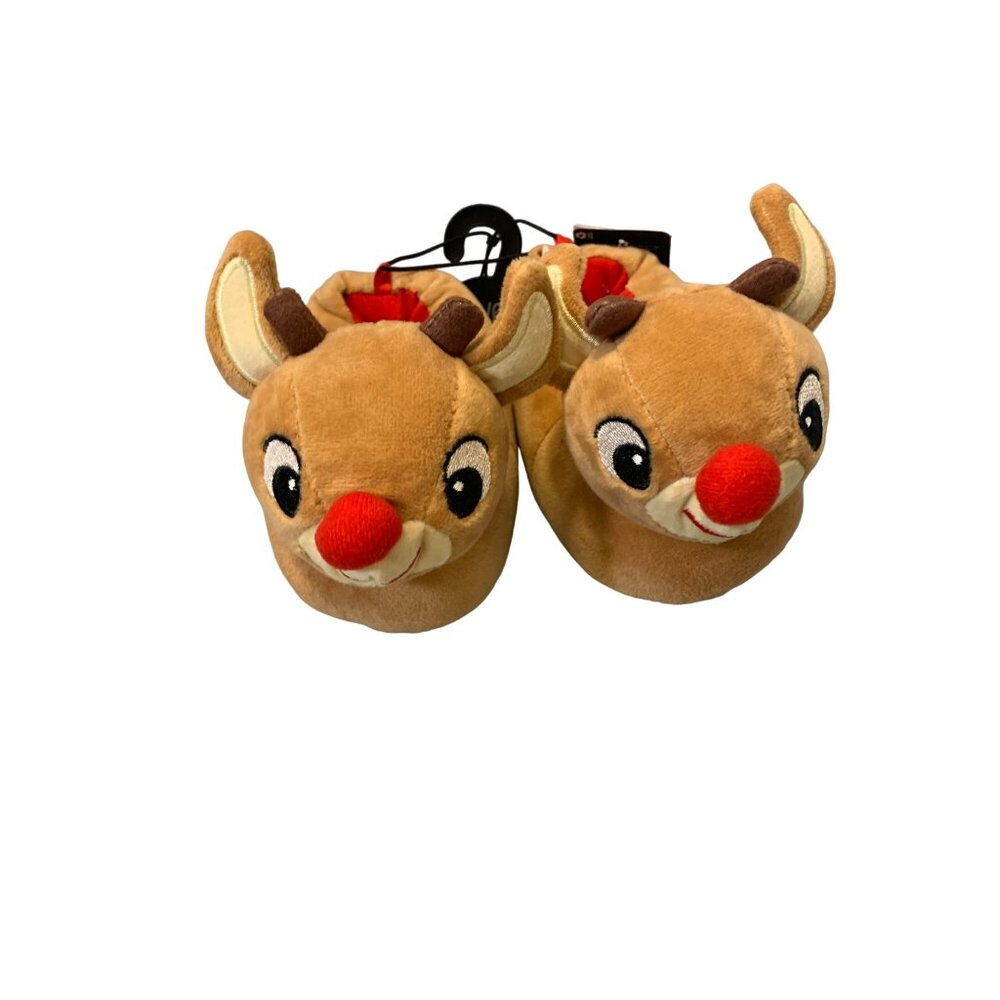 New Rudolph The Red Nosed Reindeer Toddler Size 5 6 Slip On Slippers Christmas